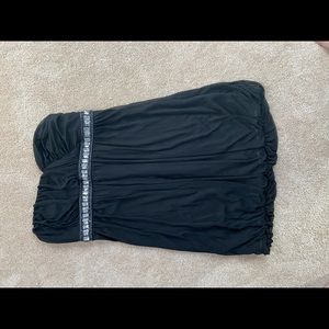 Strapless black dress